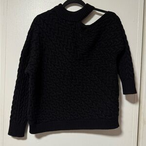 Forever 21 Black Cable Knit Off-Shoulder Sweater